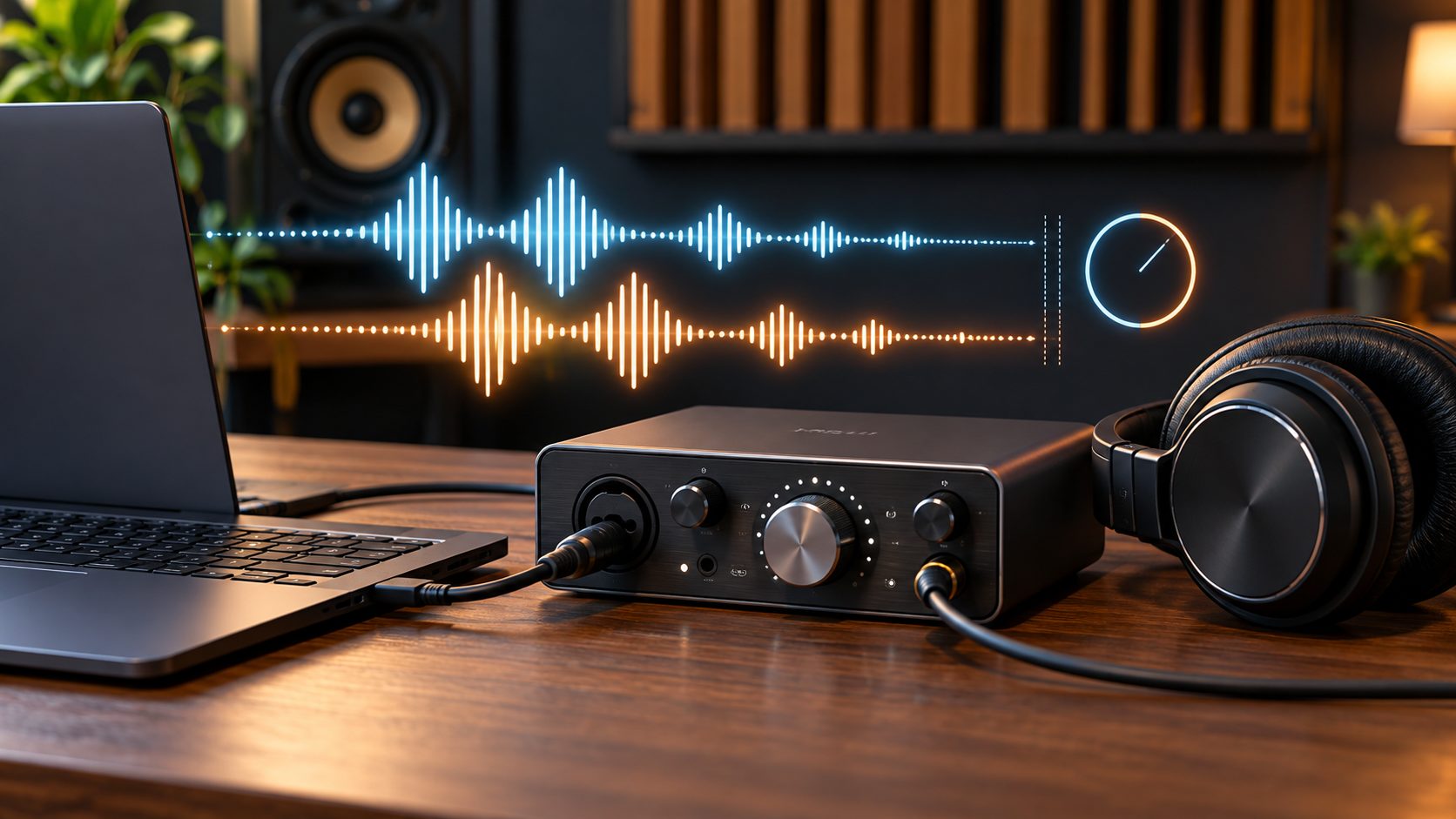 オーディオインターフェースと録音の時間差を表す波形